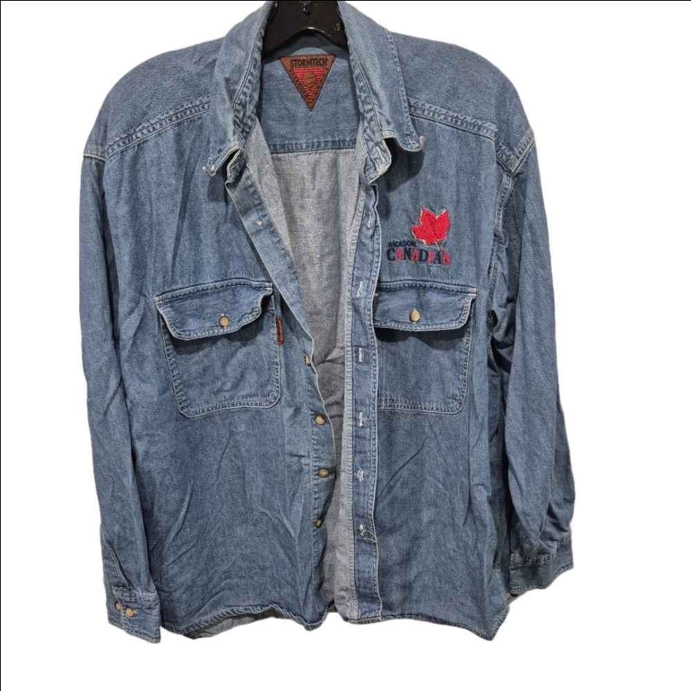Vintage Stormtech Molson Canadian Denim Long Sleeve Button-up
